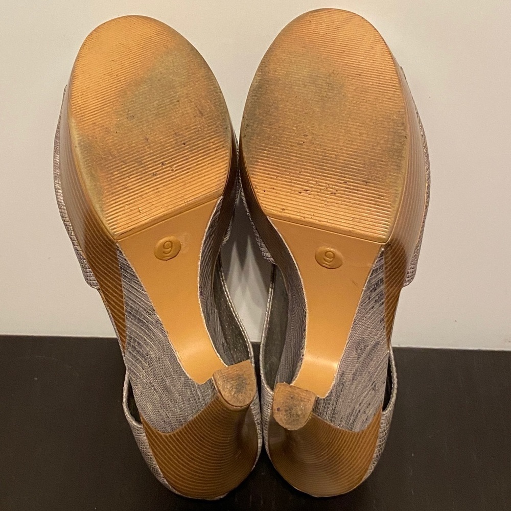Gomax Silver Snake Print Stacked Modern Platforms - Picture 9 of 12